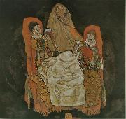 Egon Schiele Mutter mit zwei Kindern France oil painting artist
